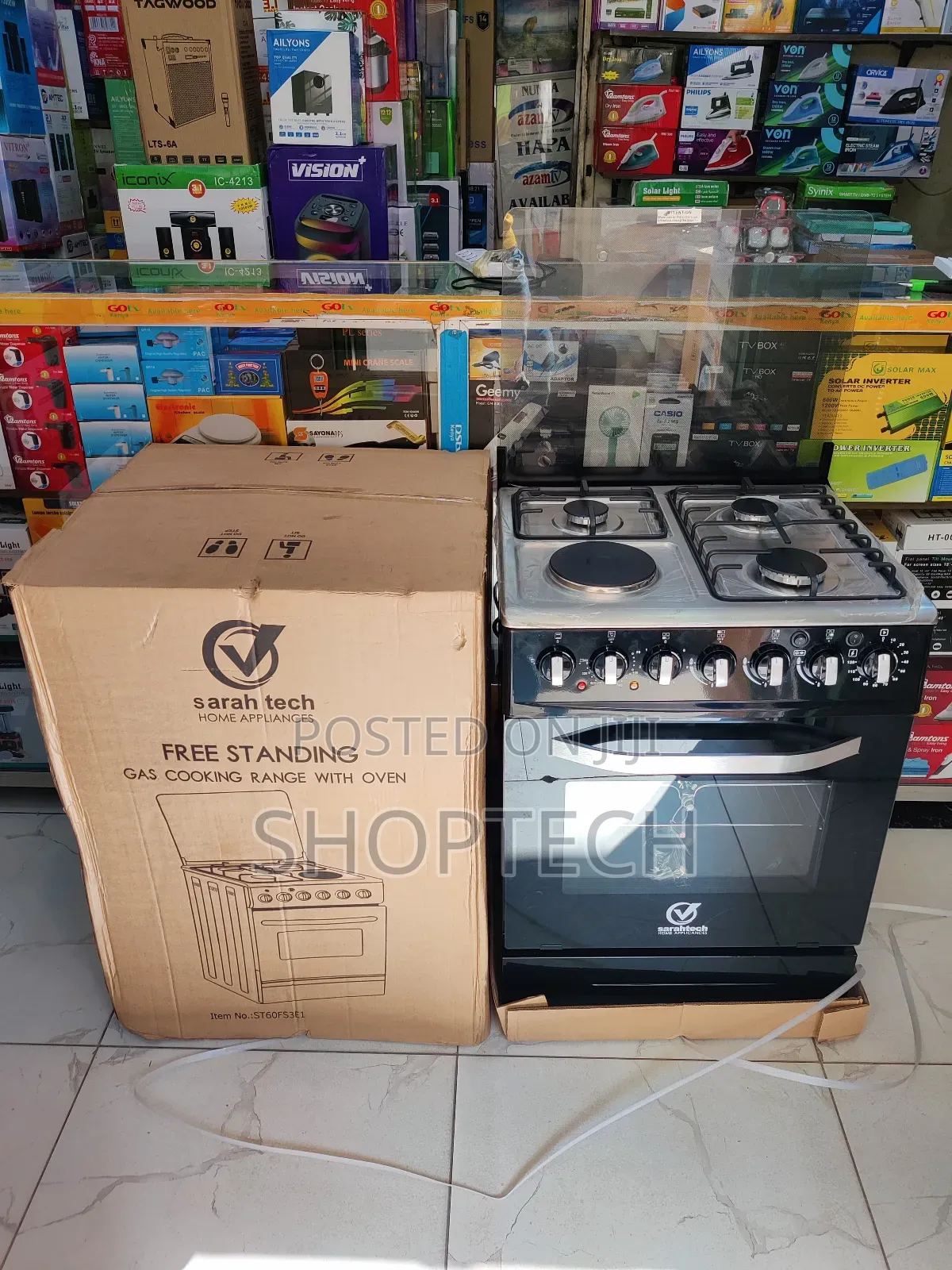 *Sarah Tech Standing Cooker 3G+1E 60cmx60cm
