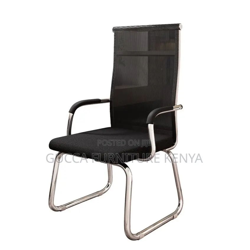 Office Chairs: Fixed Mesh Chrome Base Visitor Waiting Chair