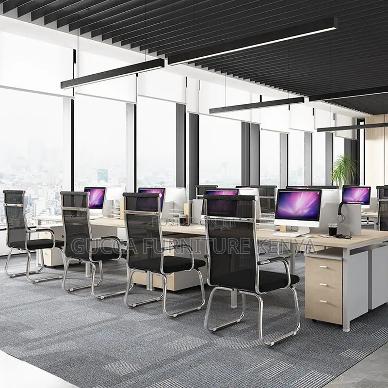 Office Chairs: Fixed Mesh Chrome Base Visitor Waiting Chair