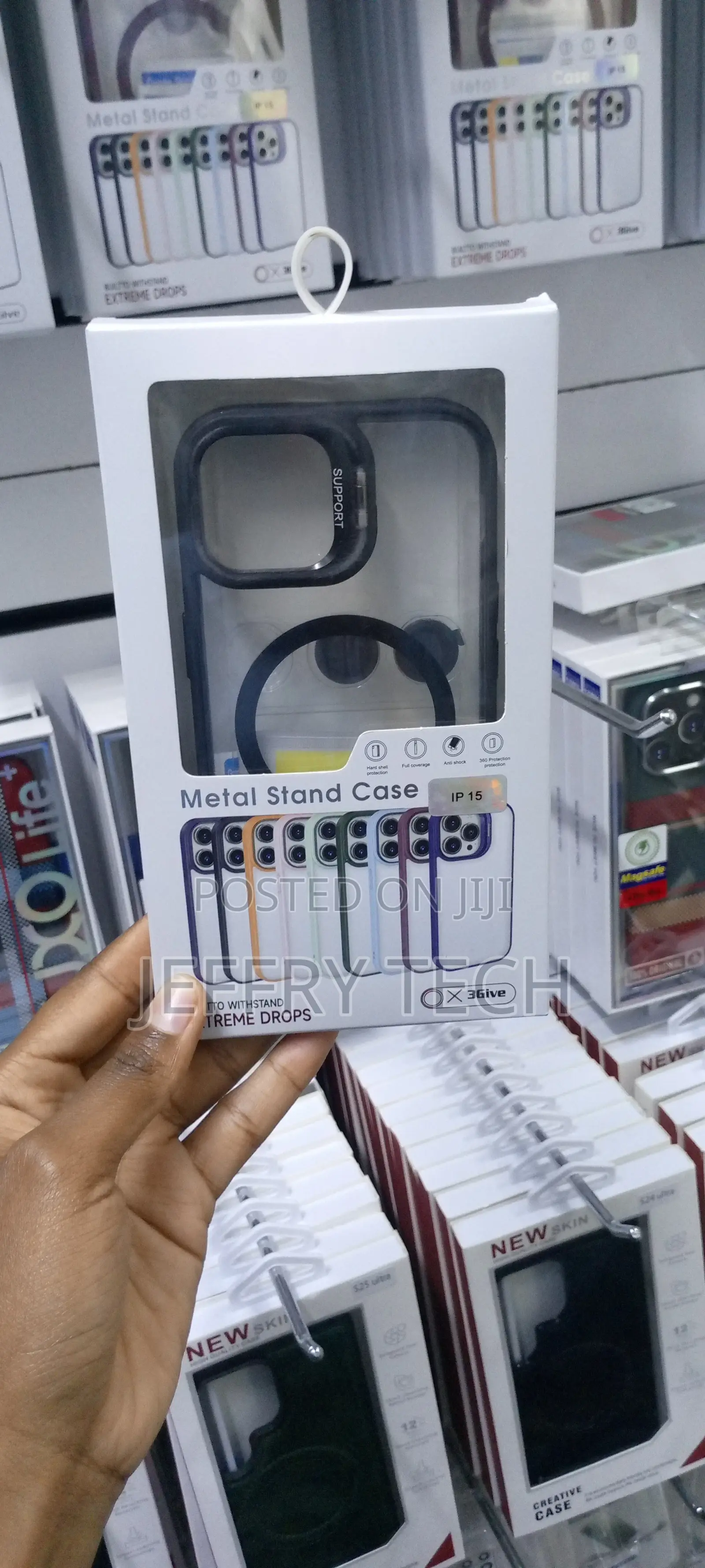 iPhone 15 Magsafe Case With Lens Protector and Metal Stand