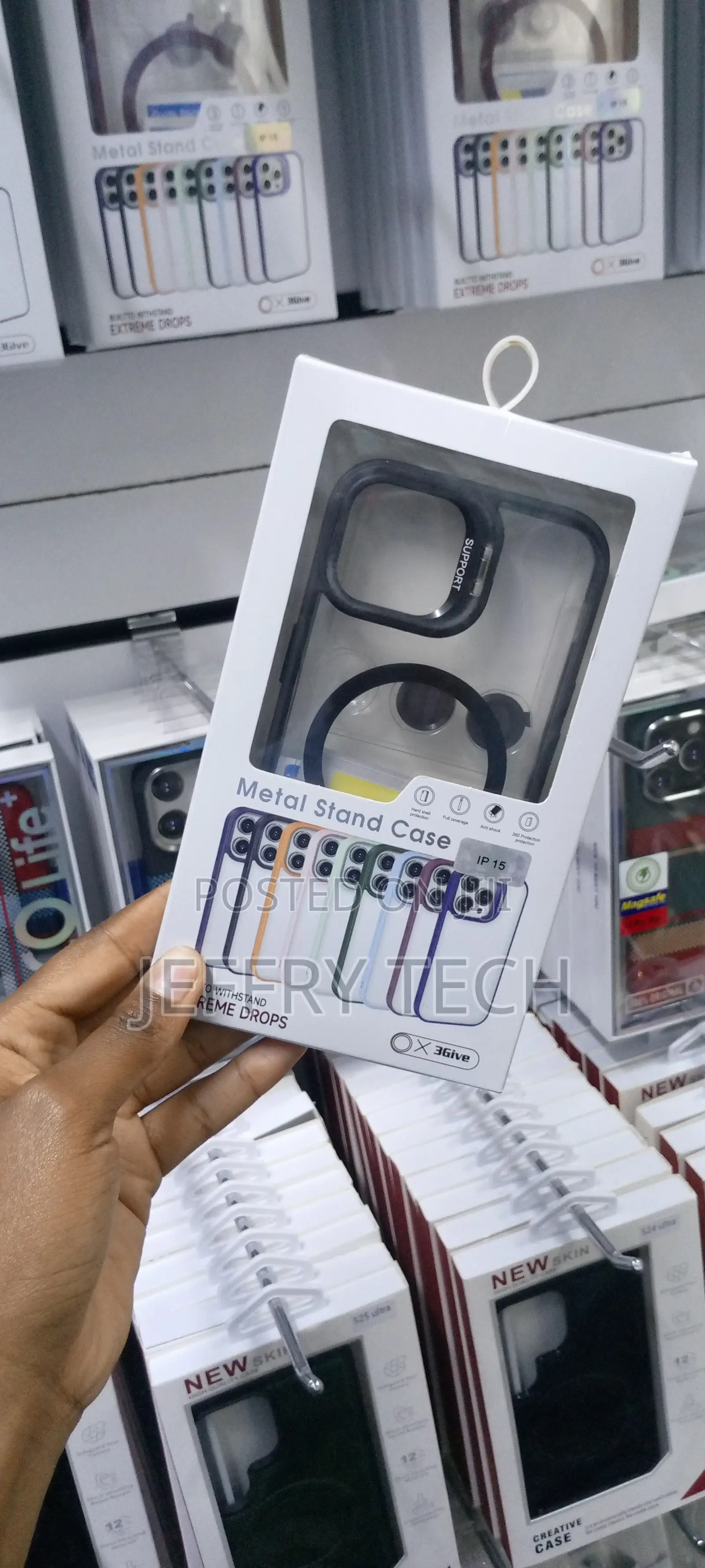 iPhone 15 Magsafe Case With Lens Protector and Metal Stand