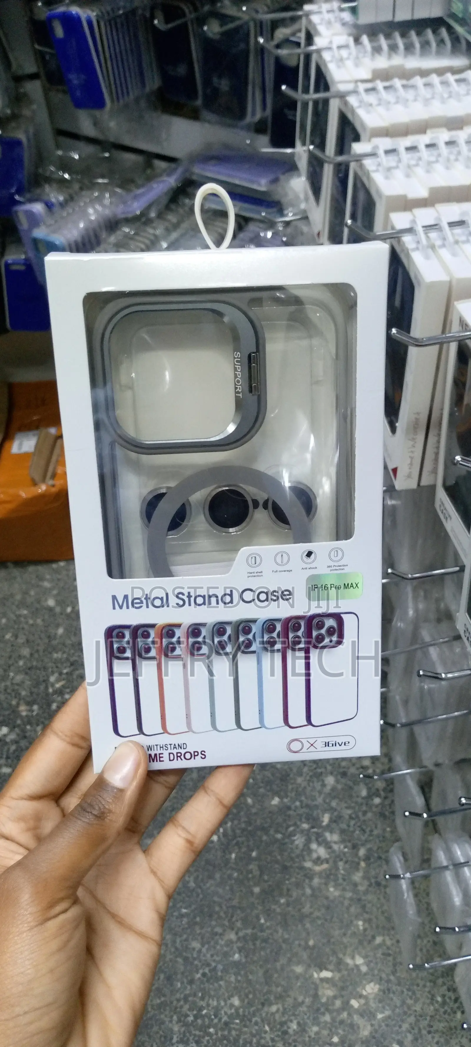 iPhone 16 Pro Max Magsafe Clear Case With Metal Camera Stand