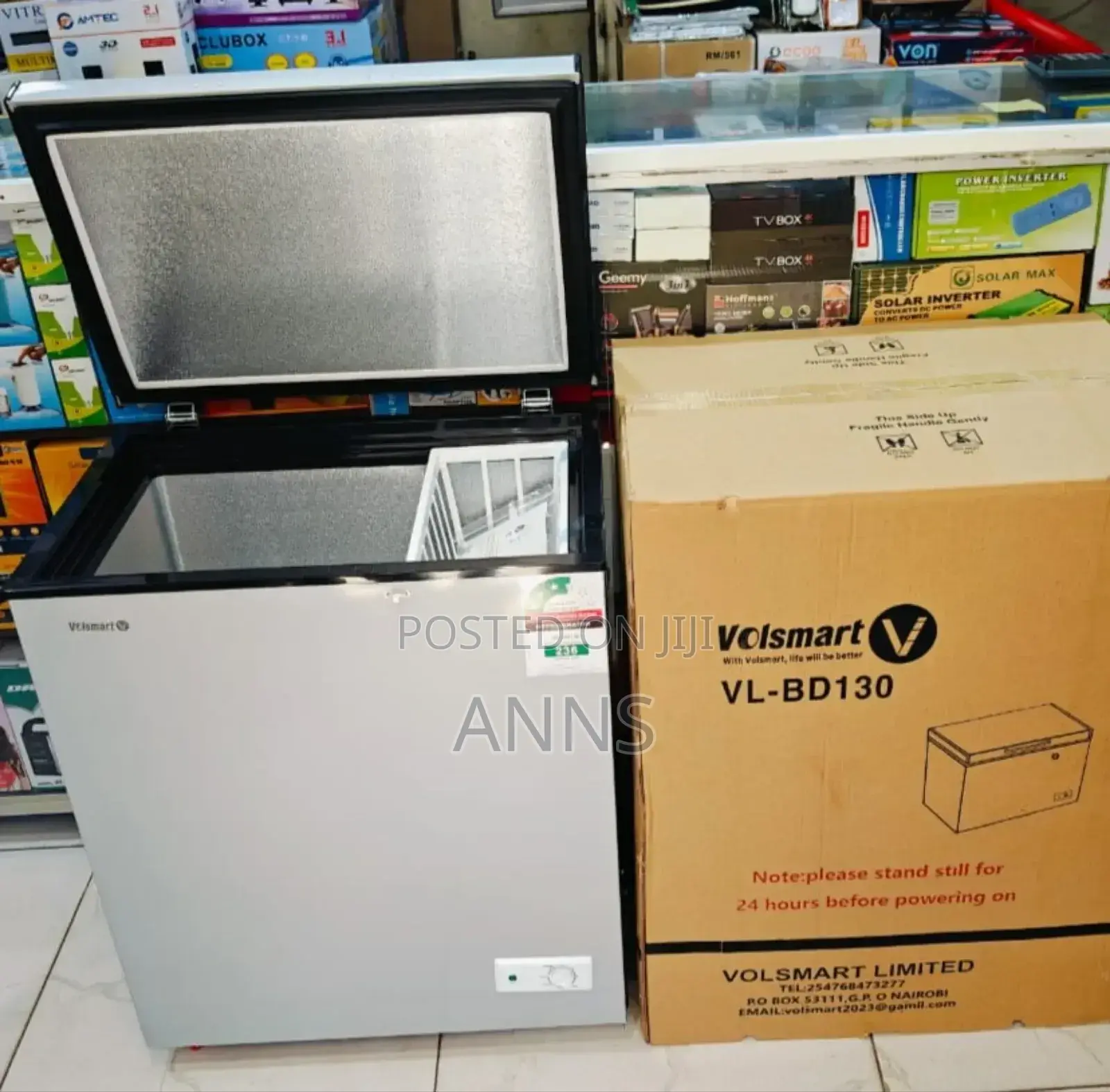Volsmart 130litr3s Silver Chest Freezer