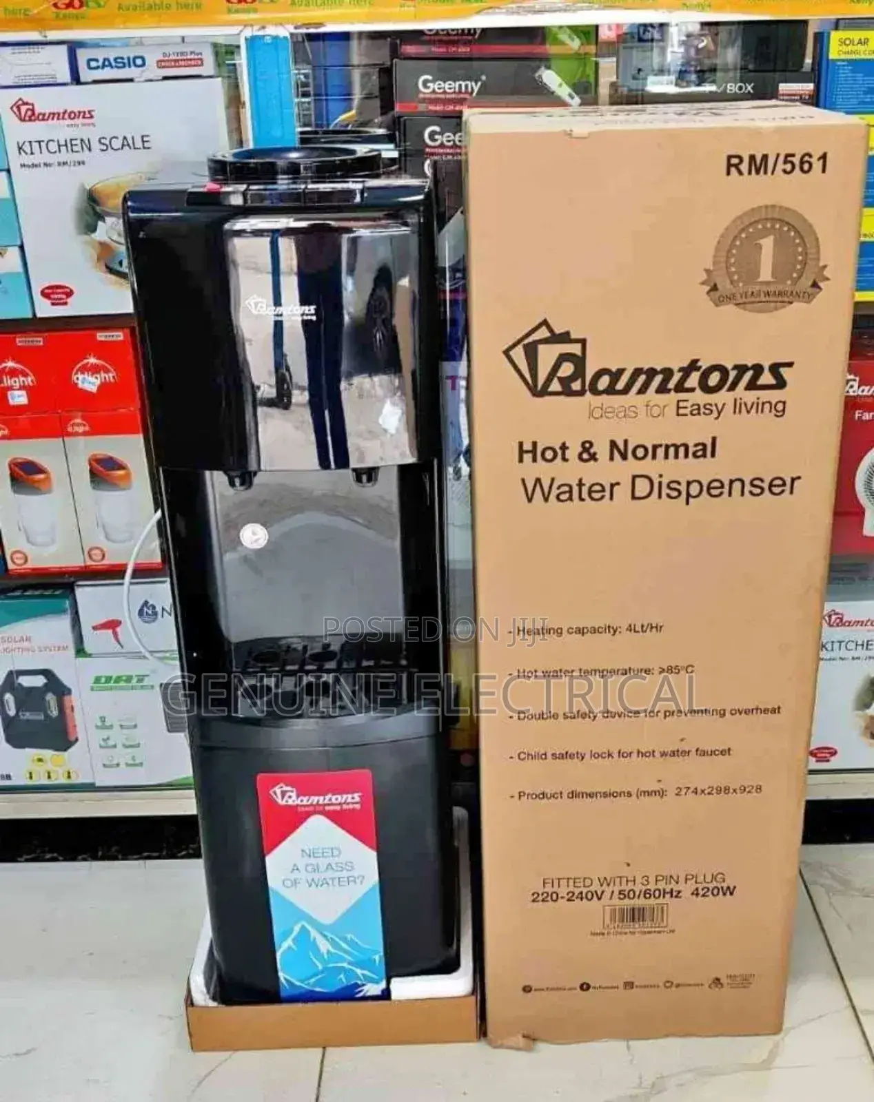 Water Dispenser, Ramtons Water Dispenser Hot and Normal BLK