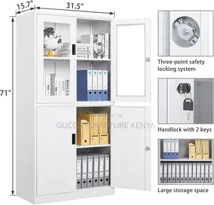 Cabinets: Lockable Display Cabinet With 2-Half Glass Door