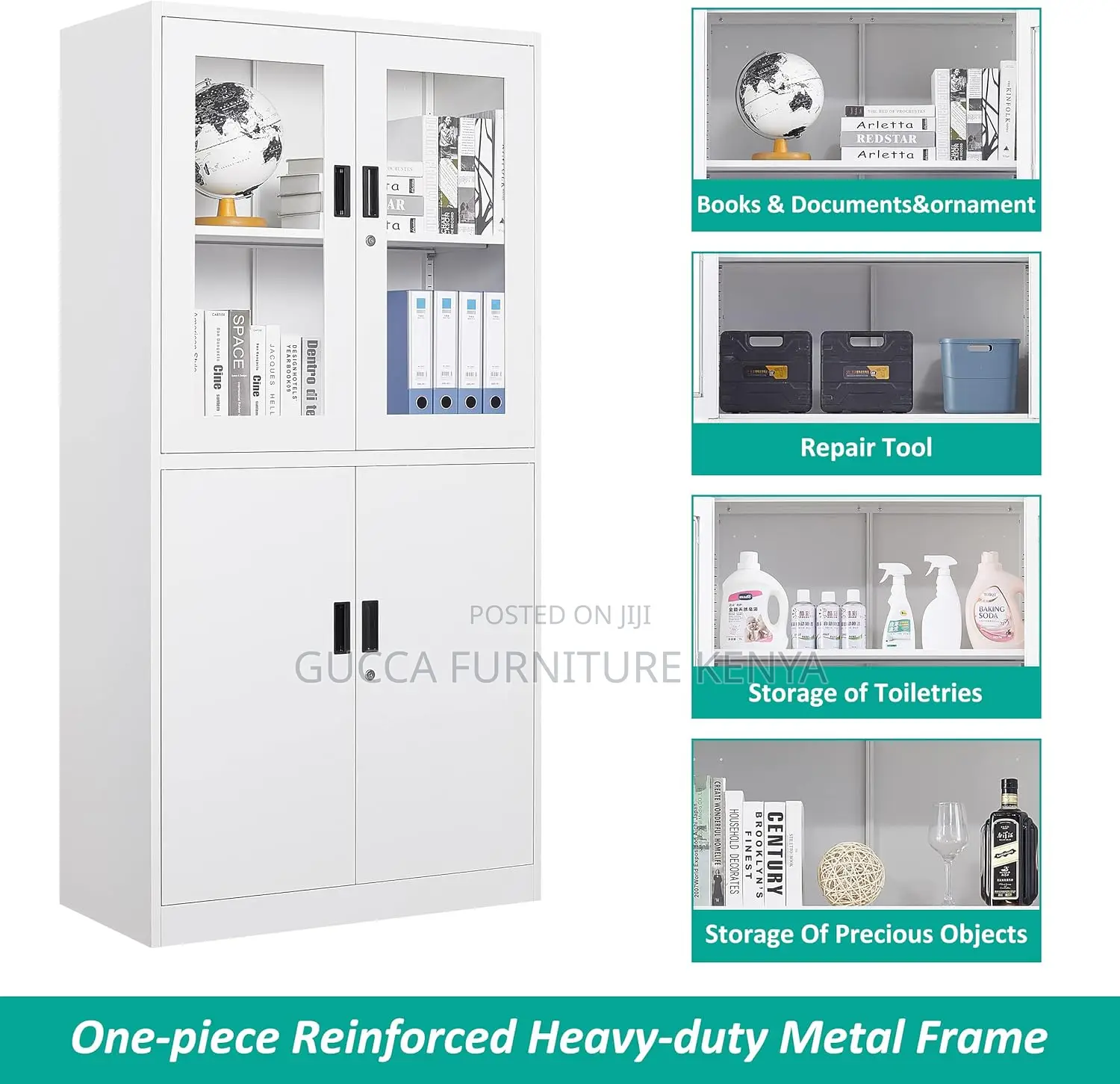 Cabinets: Lockable Display Cabinet With 2-Half Glass Door