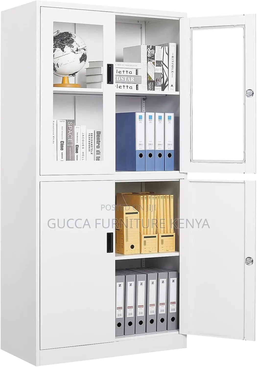 Cabinets: Lockable Display Cabinet With 2-Half Glass Door