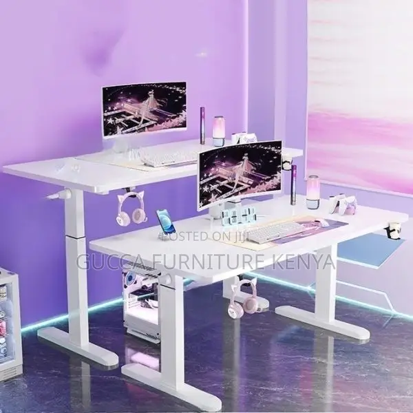 Office Tables Casual T-Frame Wooden Standing Office Desk