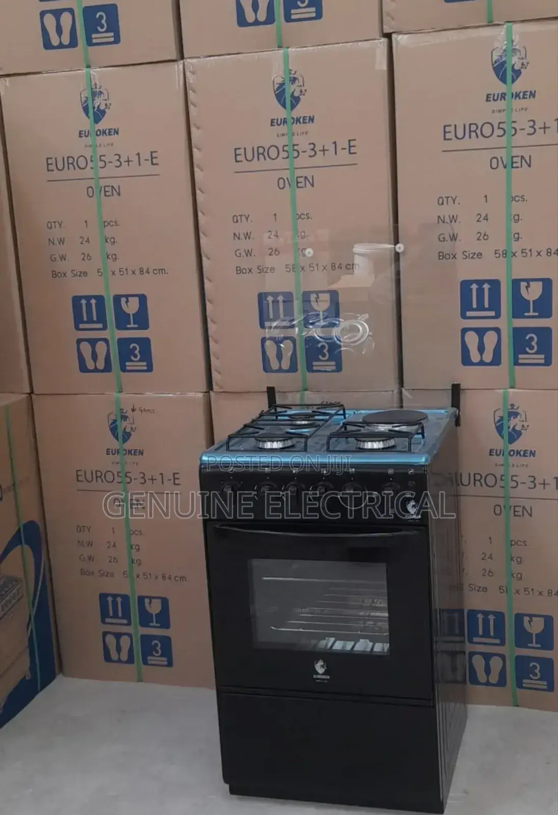 Euroken 3G+1E Standing Cooker With Electric Oven – 50x55cm.