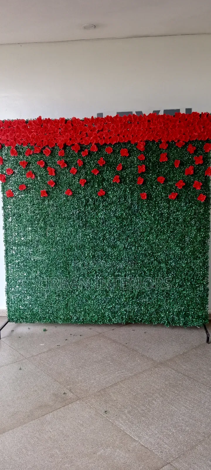 Green Wall Decor With Flowers