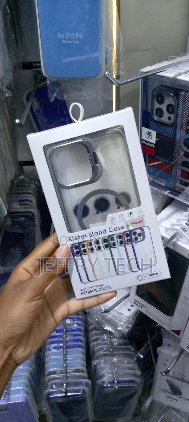 Magsafe Metal Lens Protector Stand Case for iPhone 12 Promax - thumbnail 2
