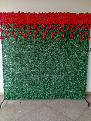 Artificial Wall Hedges With Decorative Flowers