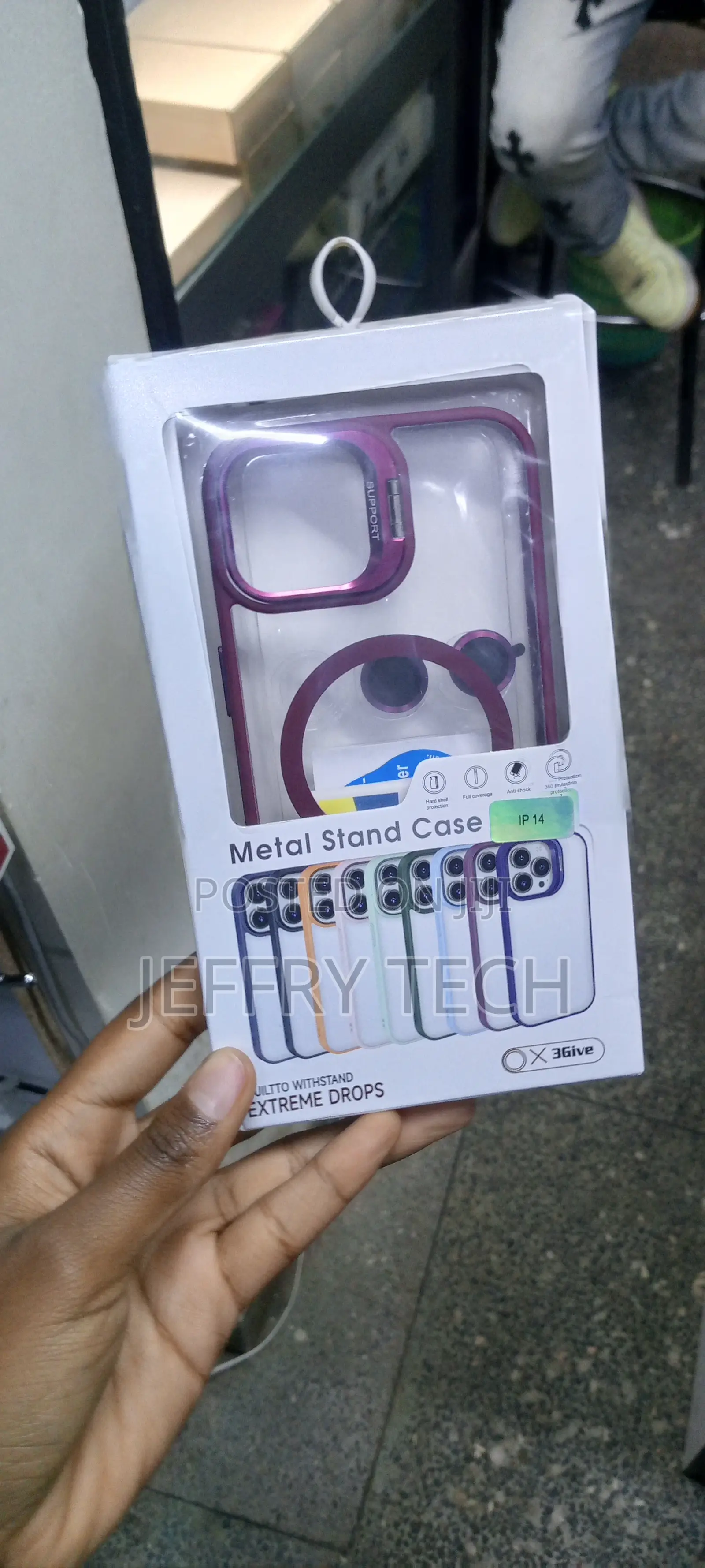 Magnetic Stand Lens Metal Ring Case for iPhone 14 Purple
