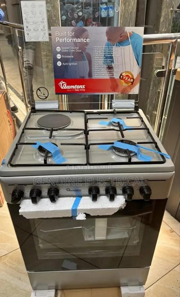 Ramtons 3G+1E 60X60 Silver Cooker Electric Oven- Rc/606