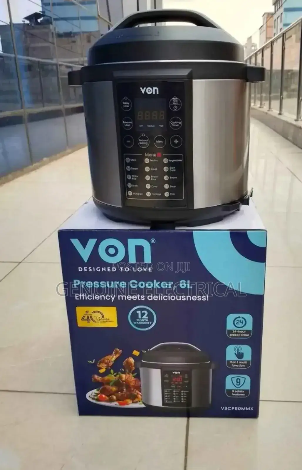 Pressure Cooker, Von Electric Digital Pressure Cooker 6L