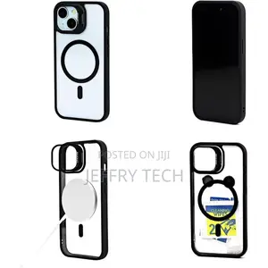 Black Magsafe Stand/Metal Ring Lens Cover Case for iPhone 14