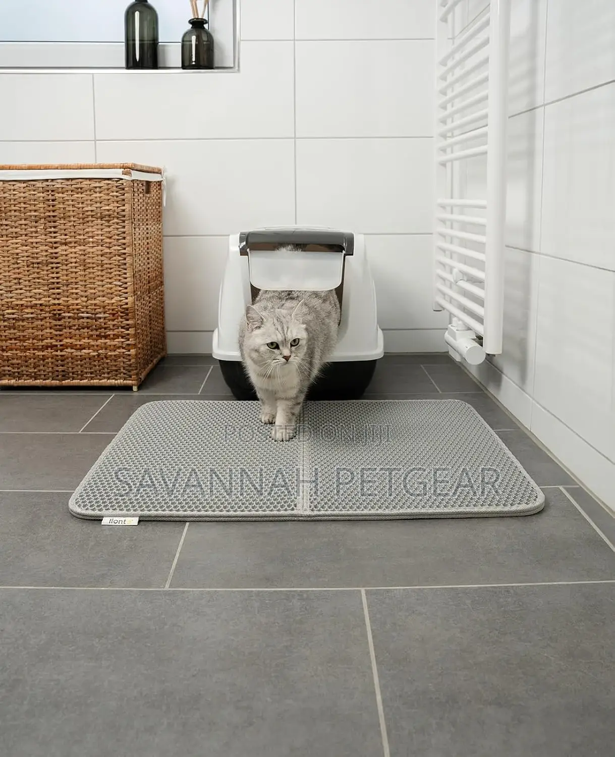 Cat Litter Mat for Cat Litter Tray With Non-Slip Coating