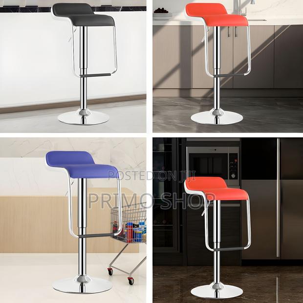 Home Chairs: Swivel Leather Adjustable Footrest Barstool - thumbnail 6