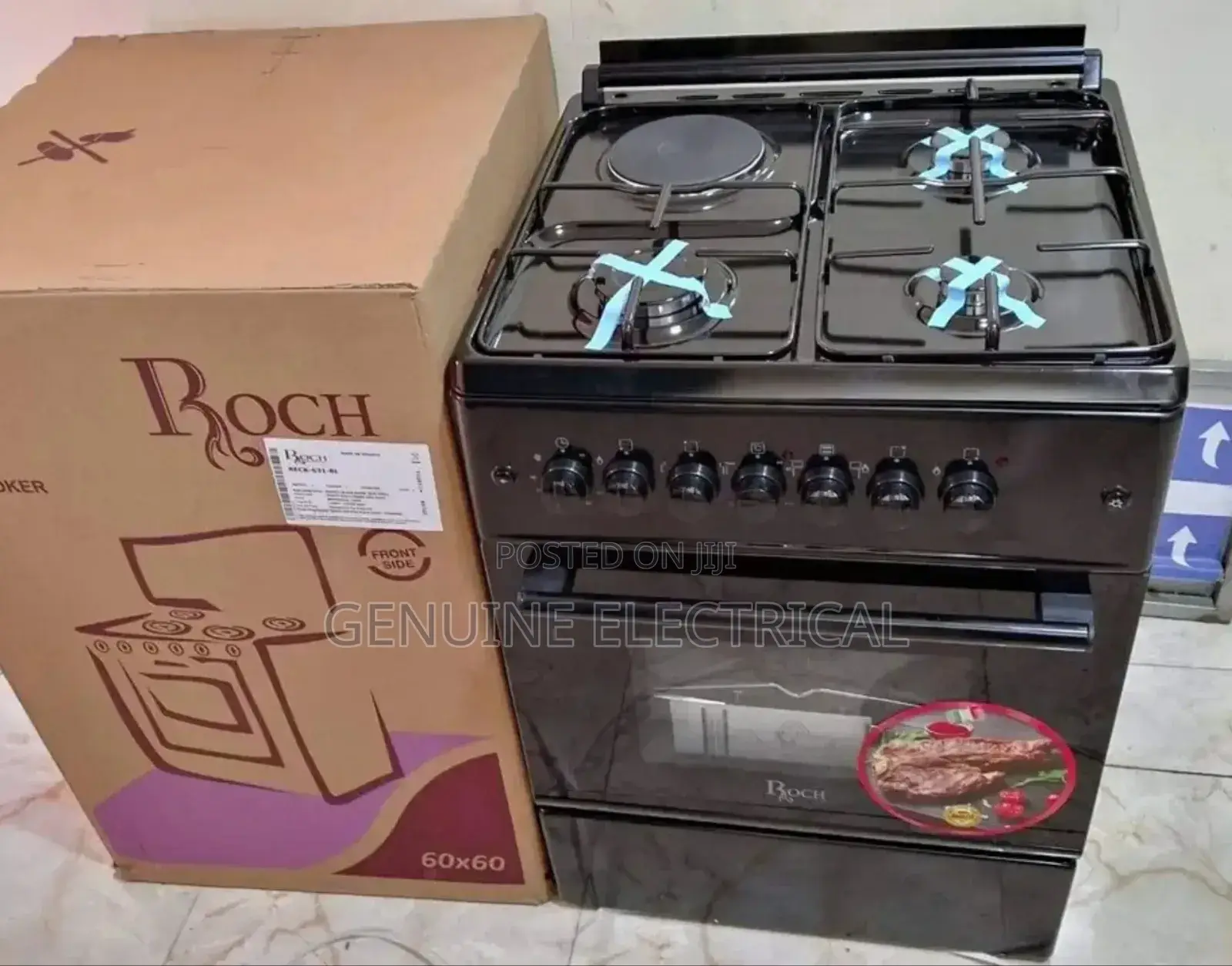 Roch 60*60 3 Gas + 1 Hotplate Standing Cooker Electric Oven