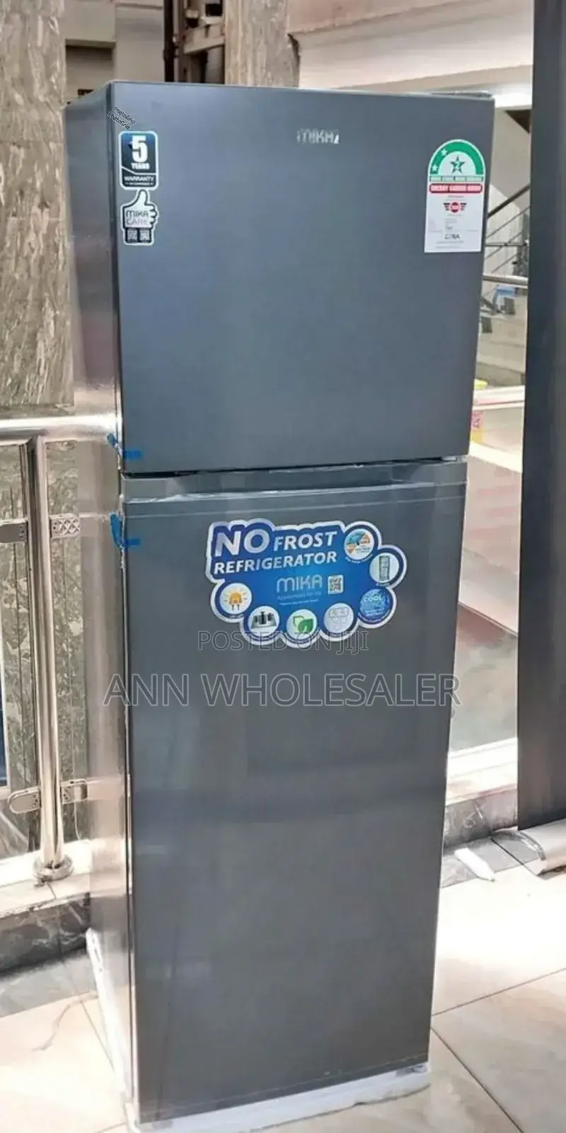 Mika 255l Double Door Fridge No Frost F-5