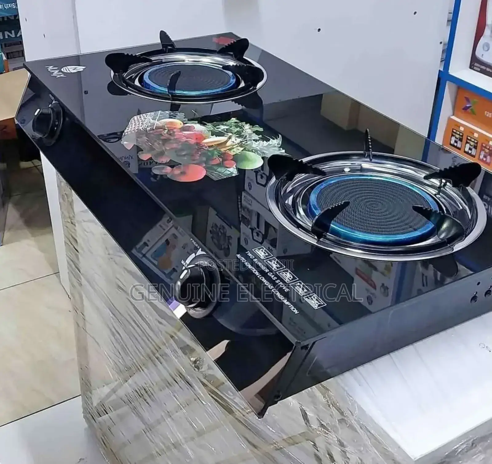 Durable and Elegant: Nunix 2-Burner Glass Top Gas Cooker