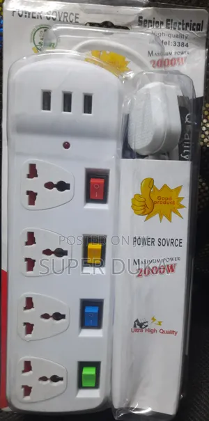 4 Way,3 USB Charging Ports 3m Power Extension Cable.