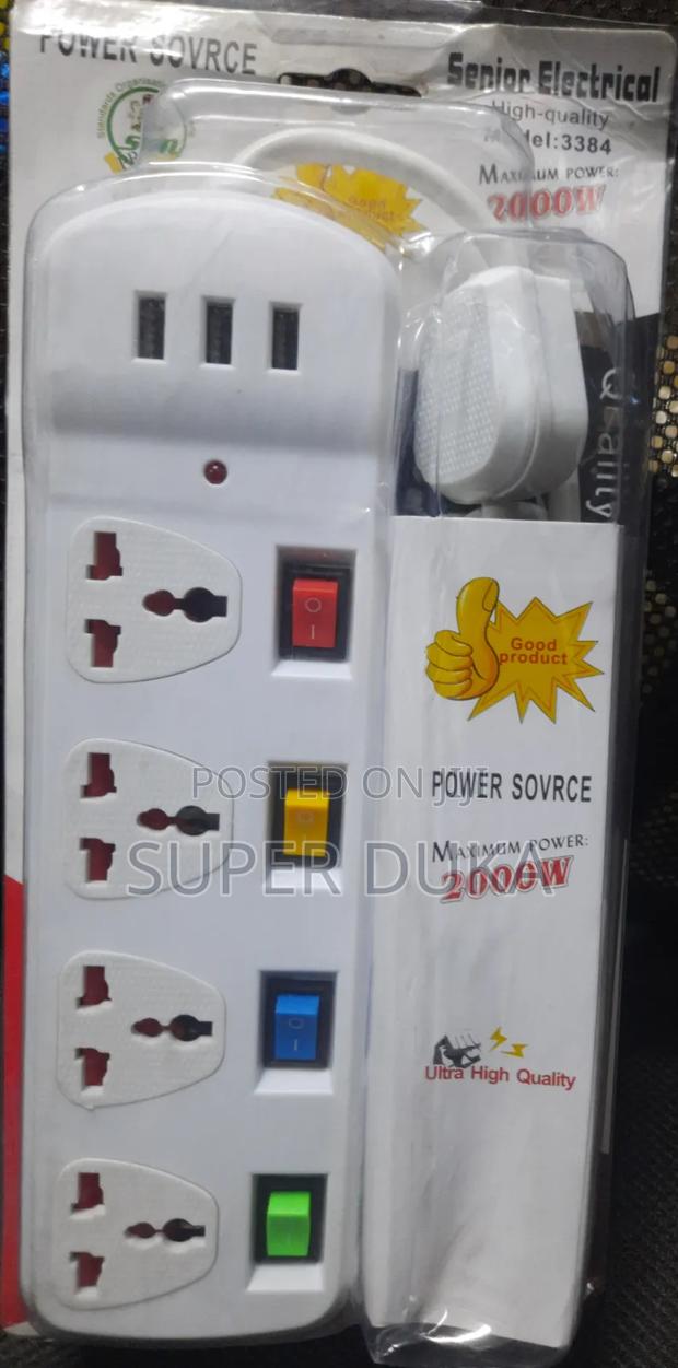 4 Way,3 USB Charging Ports 3m Power Extension Cable.
