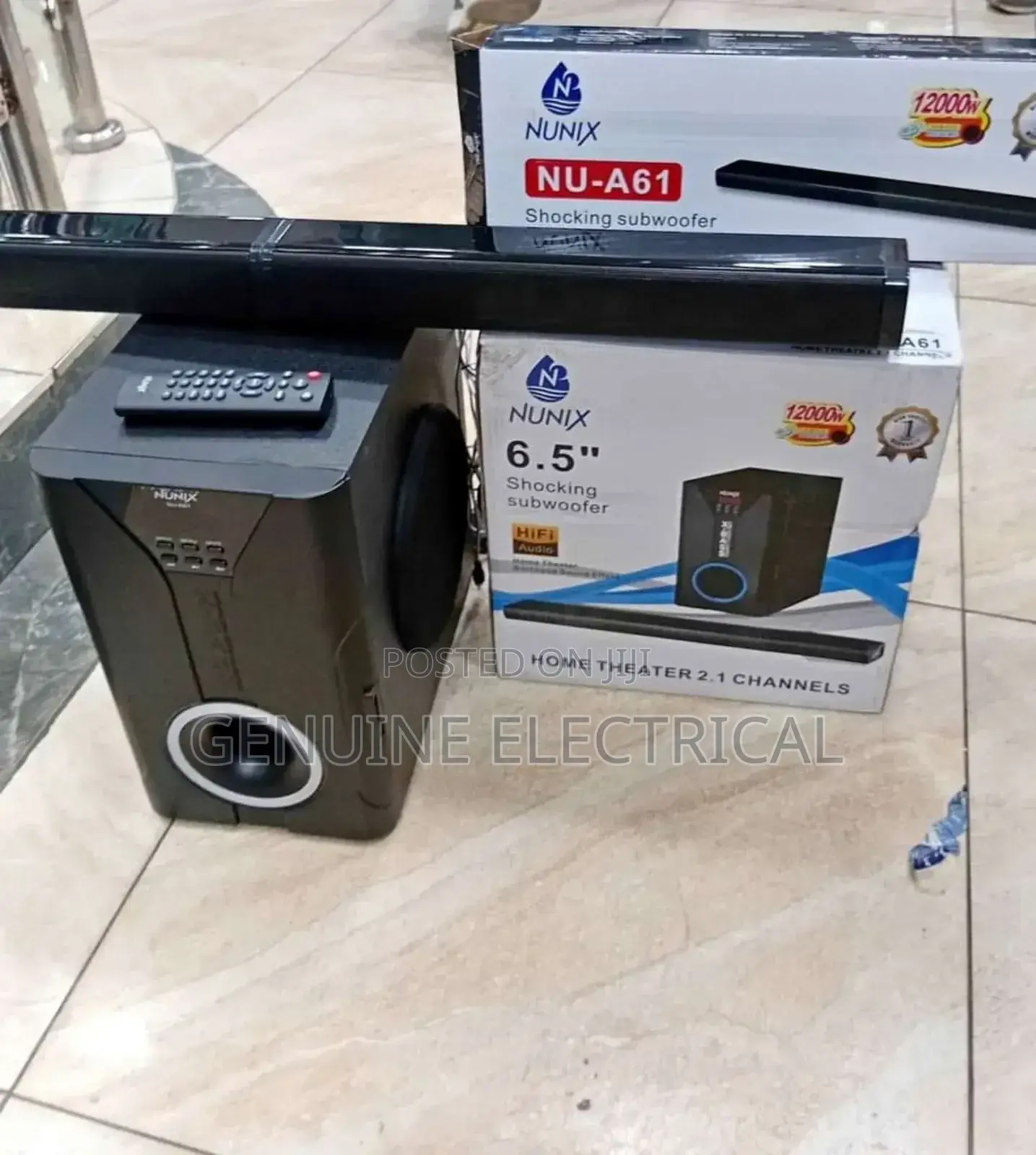 Sound Bar 2.1ch Nunix Sub Woofer System BT/USB/FM Tall Boy