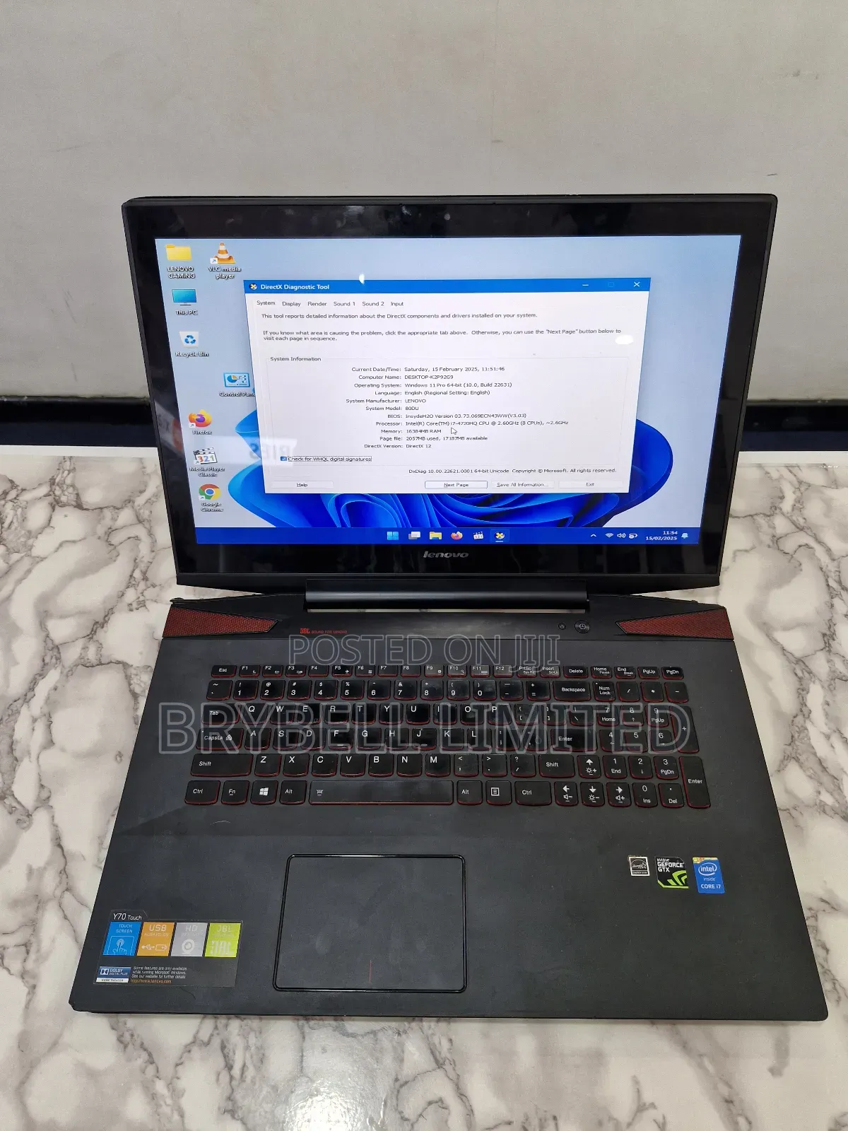 Laptop Lenovo Y70 16GB Intel Core I7 SSD 512GB