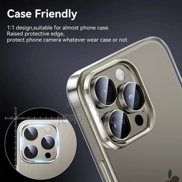 iPhone 15 Pro Max Camera Lens Protector Metal Frame Glass - thumbnail 3