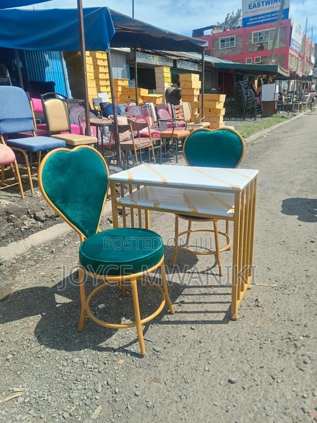 Manicure Set, 2 Green Love Seats, Marble Table - thumbnail 3