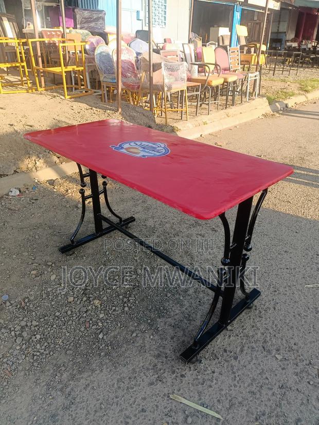 Restaurant Table, 4ftby 2 Ft With Branding Red, 