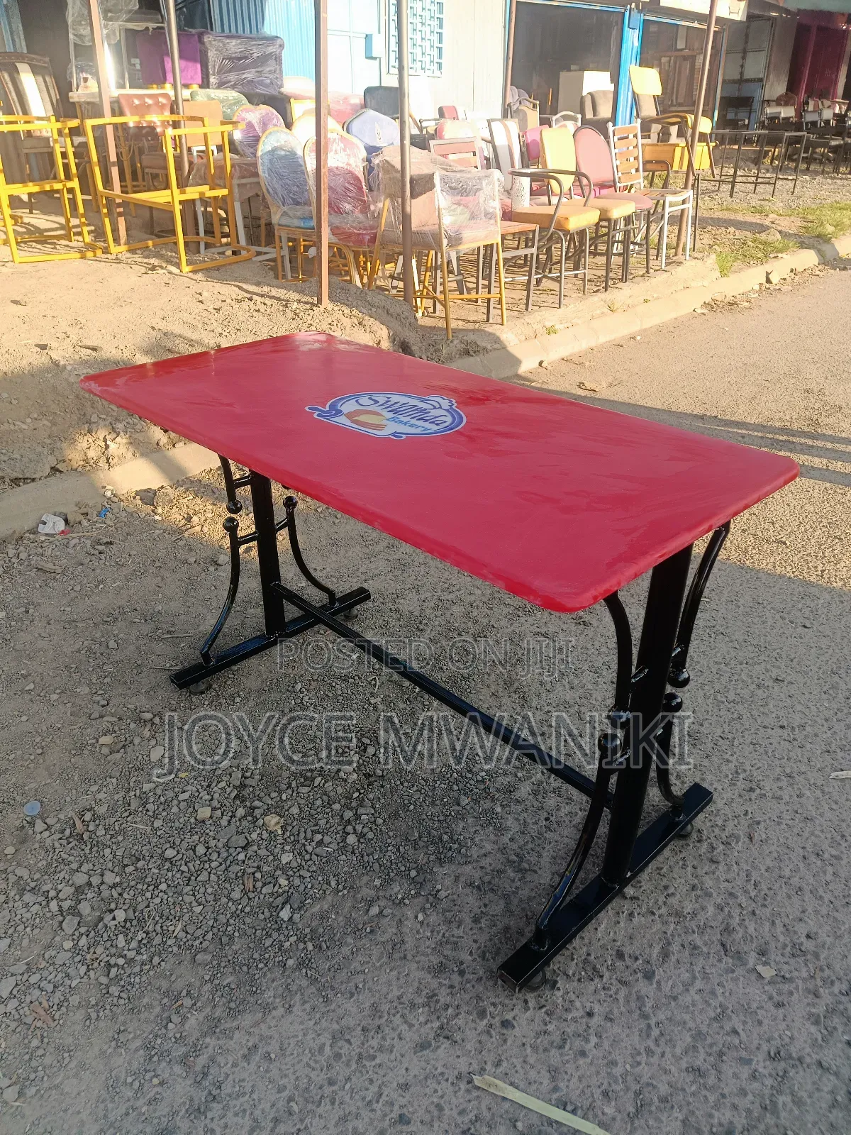 Restaurant Table, 4ftby 2 Ft With Branding Red, 