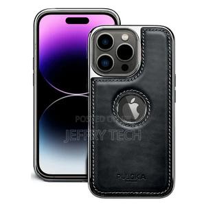 iPhone 15 Pro Max Premium Quality Luxur Leather Case - Black - thumbnail 2