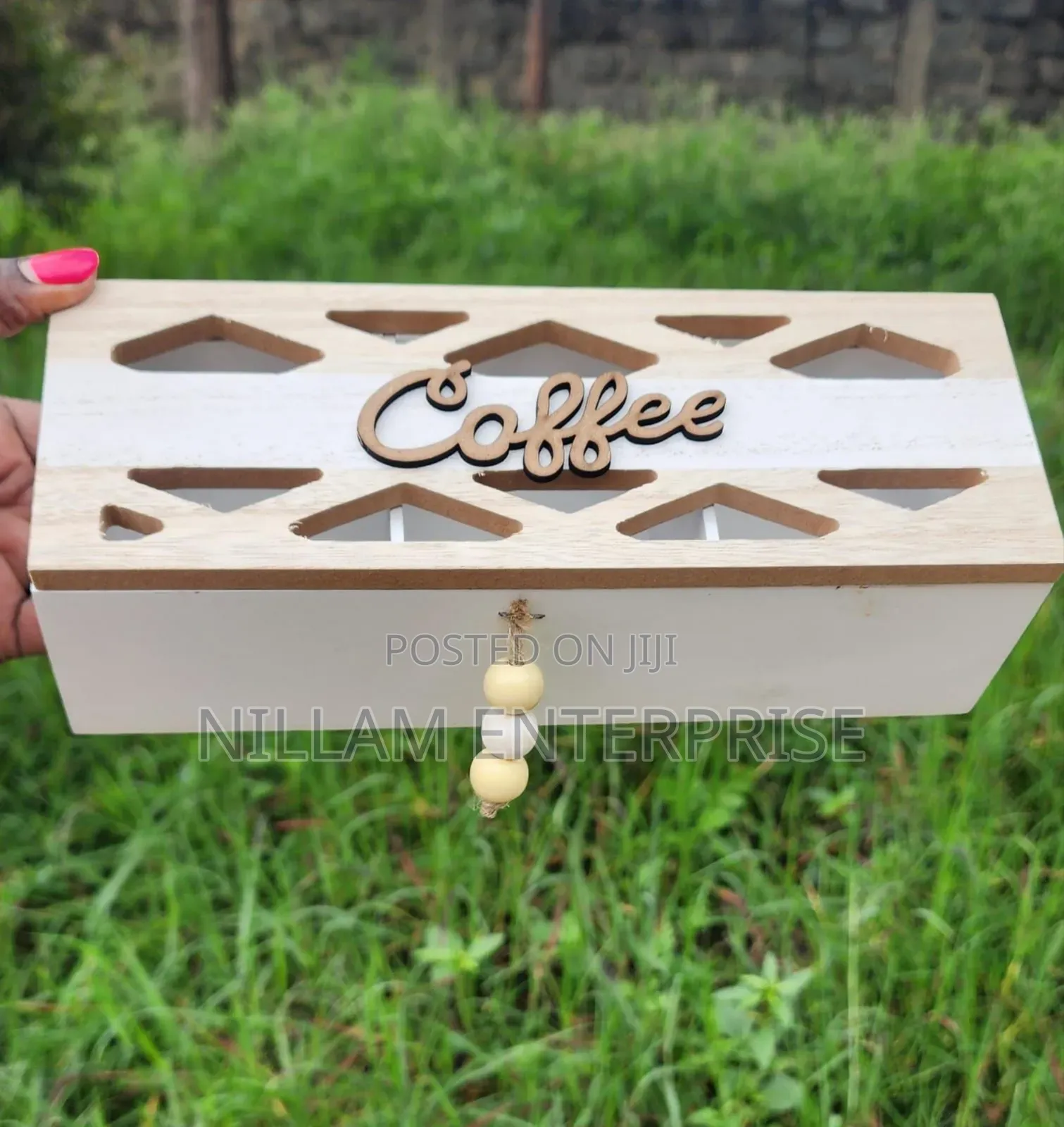 *3 Compartments / Slot Wooden Teabag / Coffee Organizer
