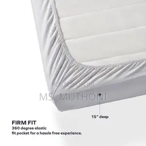 6*7 5pc White Fitted Bedsheets