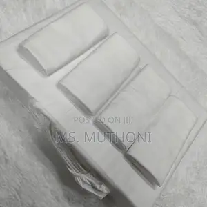 6*7 5pc White Fitted Bedsheets