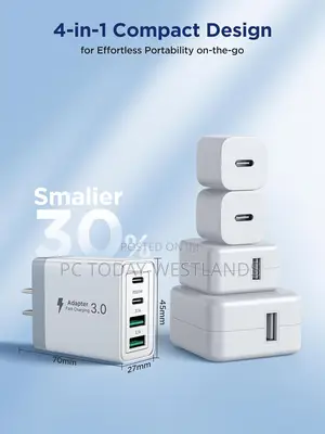 USB C Charger Block, 40W 4-Port Fast Charger Charging Block