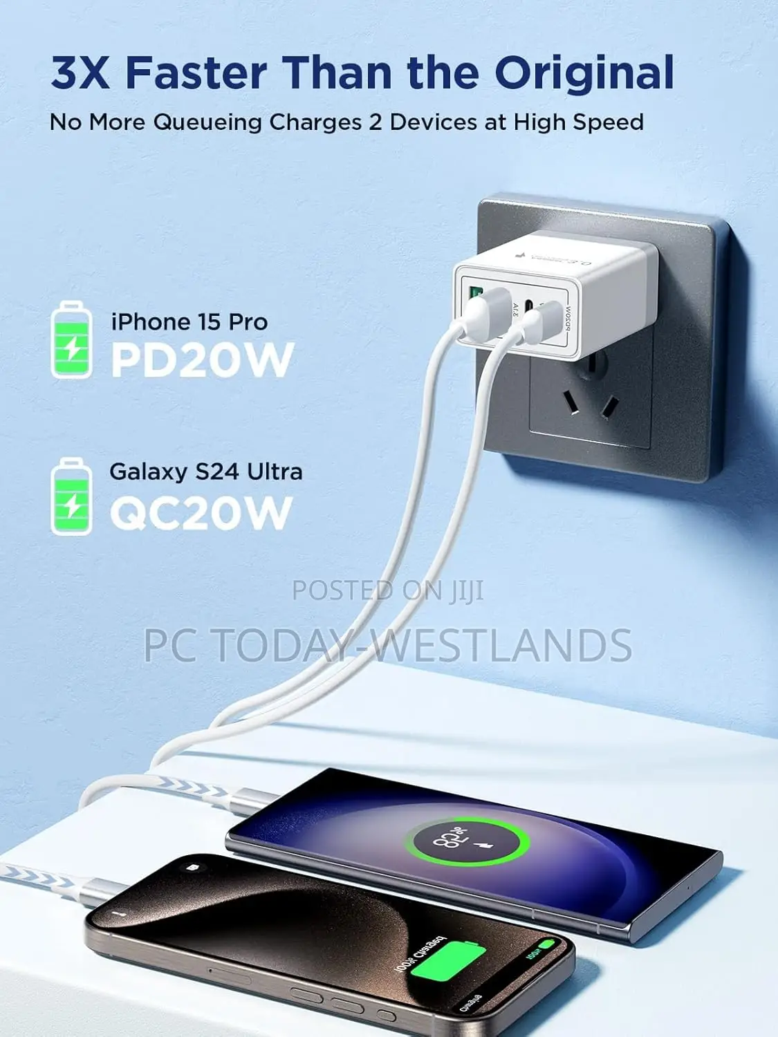 USB C Charger Block, 40W 4-Port Fast Charger Charging Block