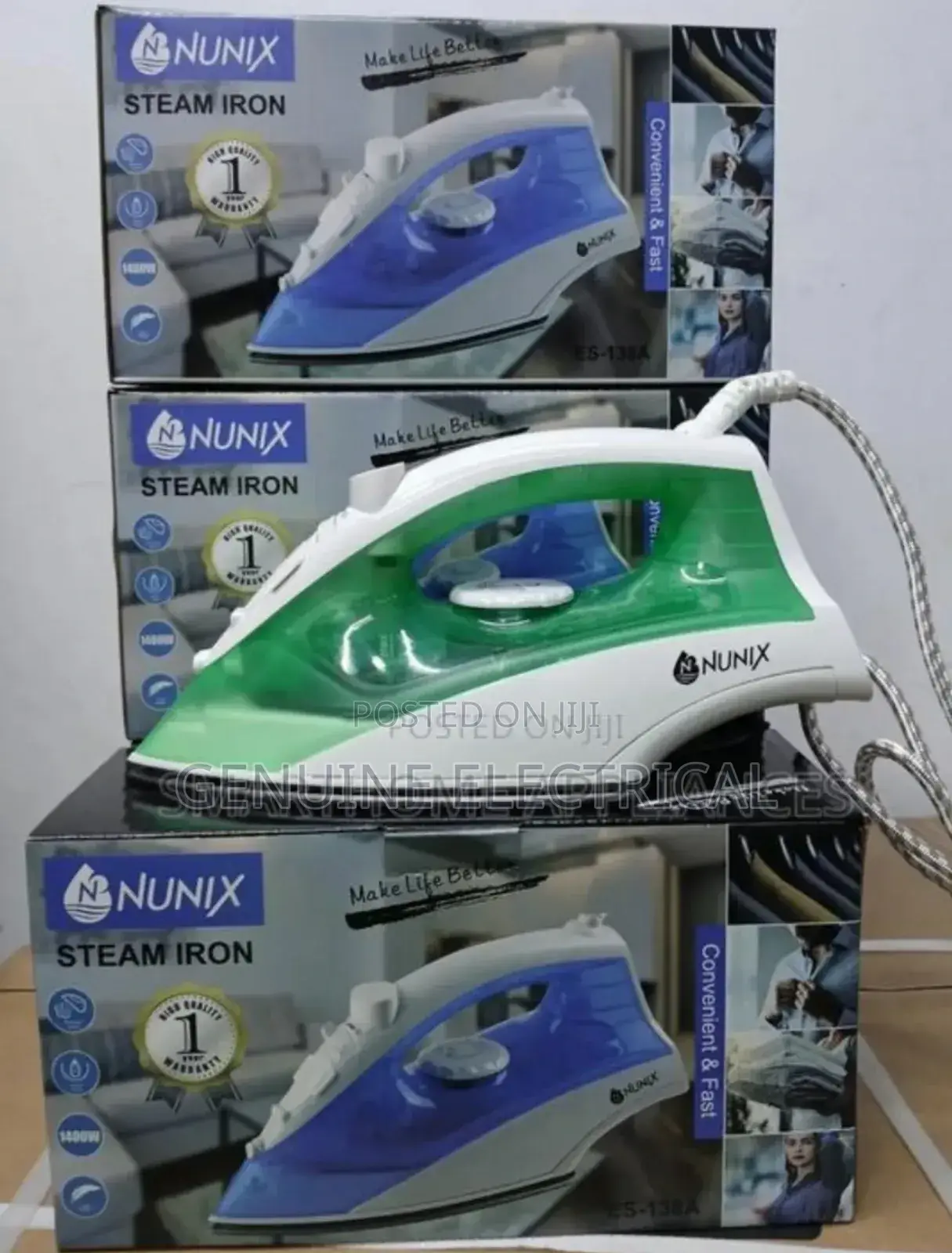 Nunix 1400watts Steam Iron Box