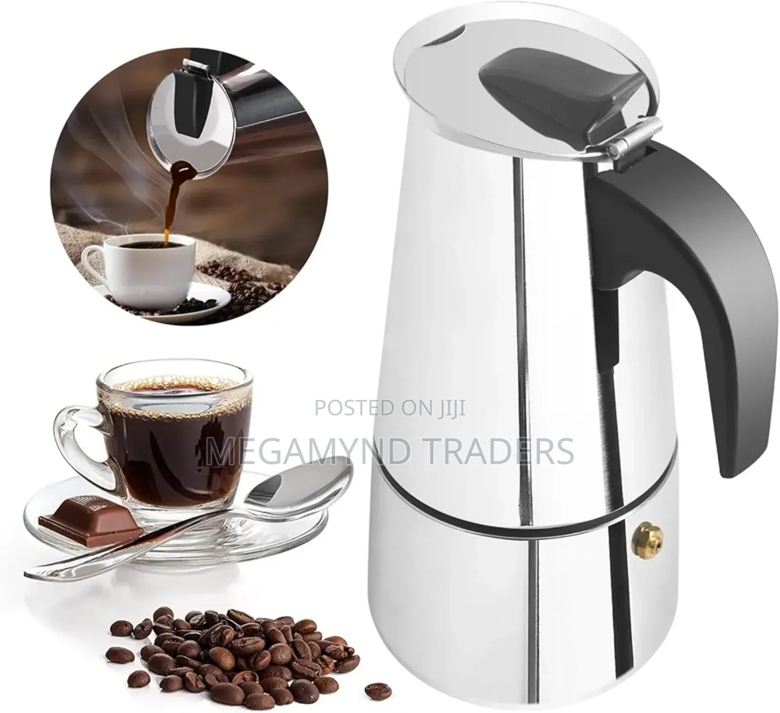 Espresso Maker 600ml/Moka Pot/Stainless Steel Coffee Maker