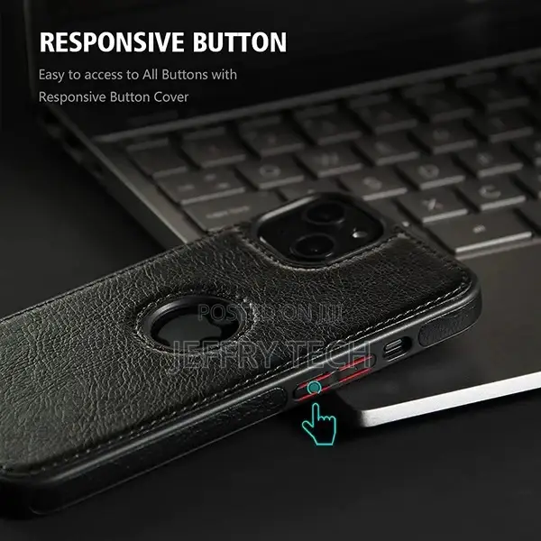 iPhone 13 Pro Max Luxury Elegant Leather Case - Black