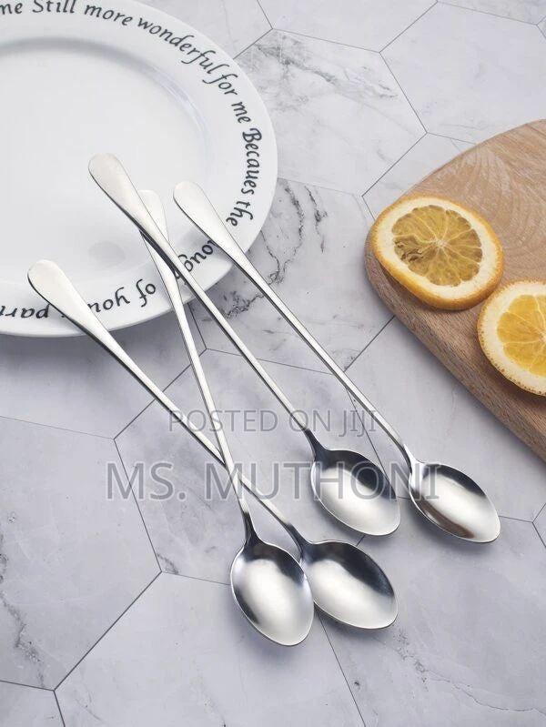 6 Pieces Long Stainless Steel Tea Spoons