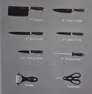 High Quality Heavy Stainless Steel Aesthetic 9pc Knife Sets