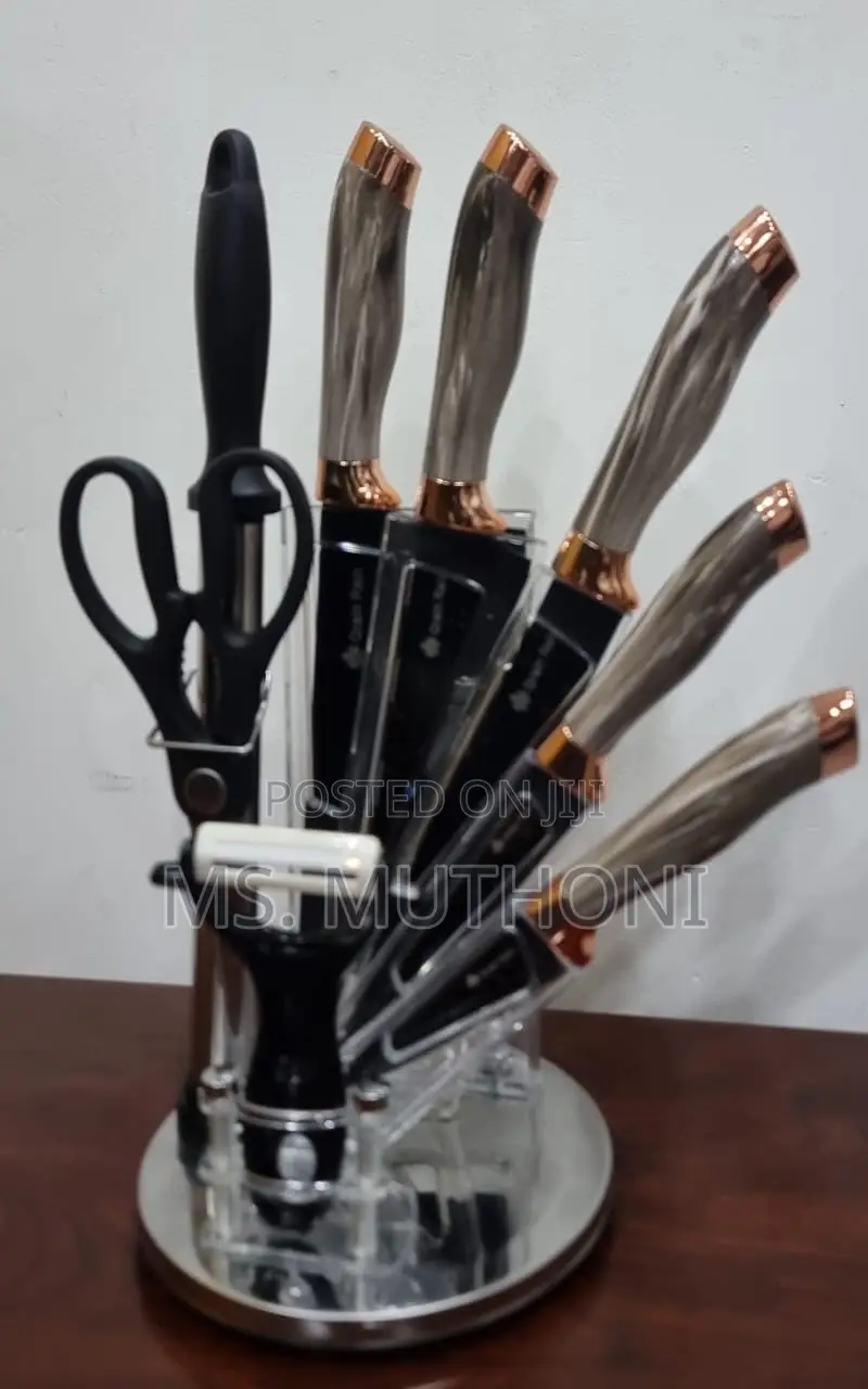 High Quality Heavy Stainless Steel Aesthetic 9pc Knife Sets