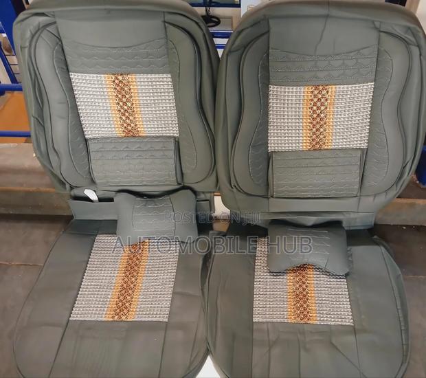 Black Car Seat Covers Leather Five Seater - thumbnail 2
