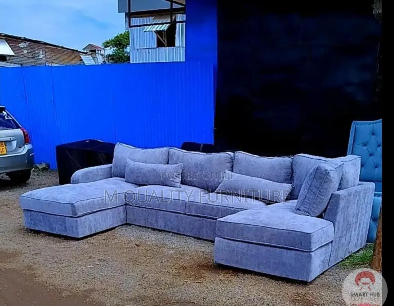 Blue Classy U Shape Couch