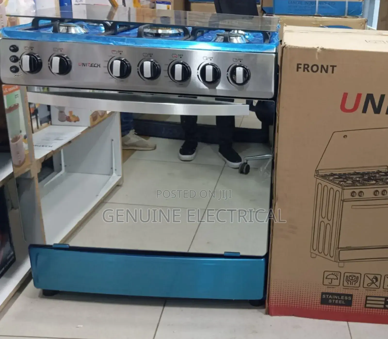 60*80 Unitech 5 Burner Standing Full Gas Cooker UN/FG