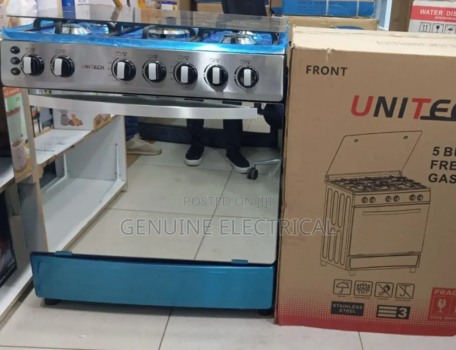 60*80 Unitech 5 Burner Free Standing Cooker UN/FG