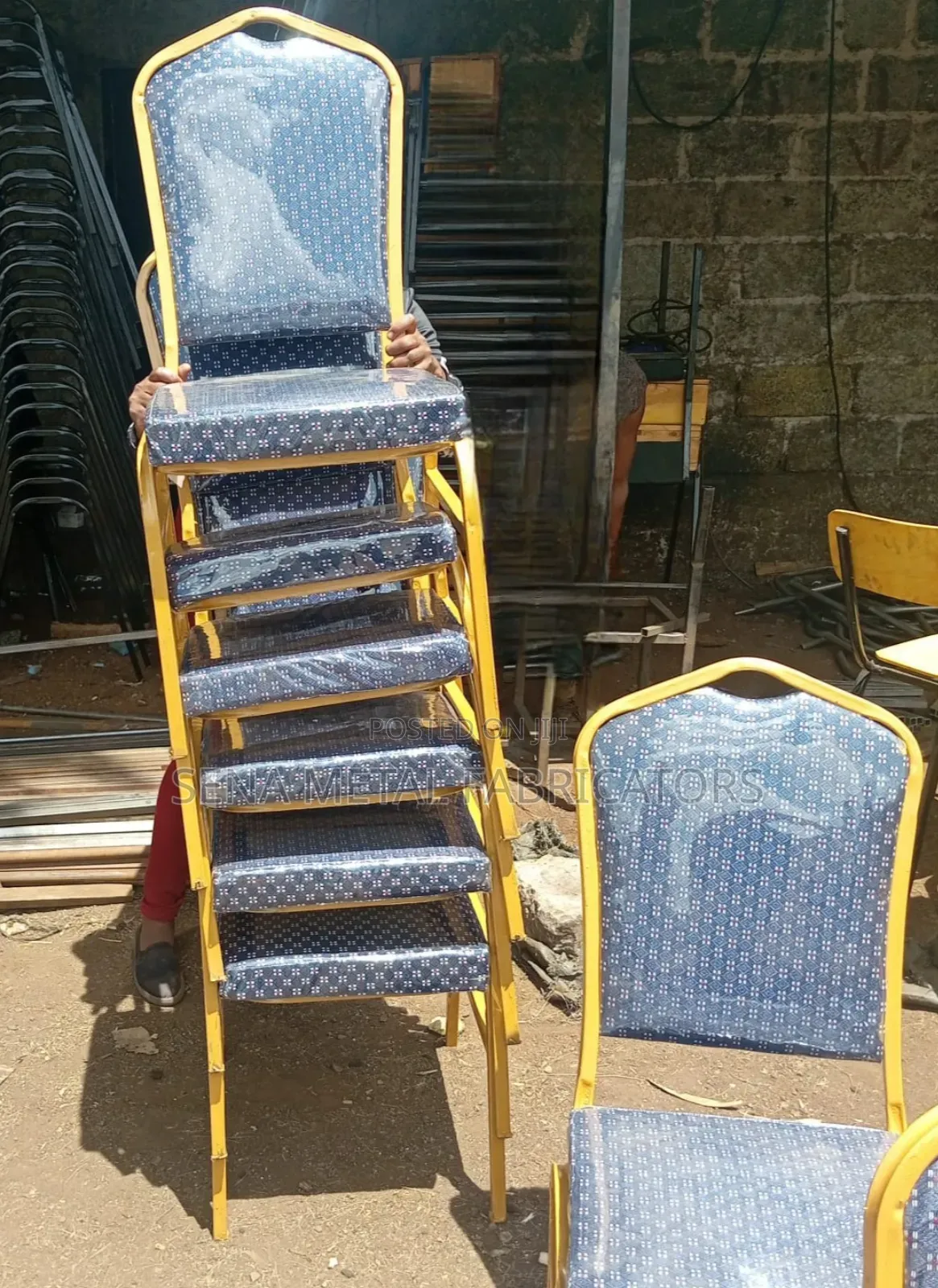 Blue Pattern Conference Chairs
